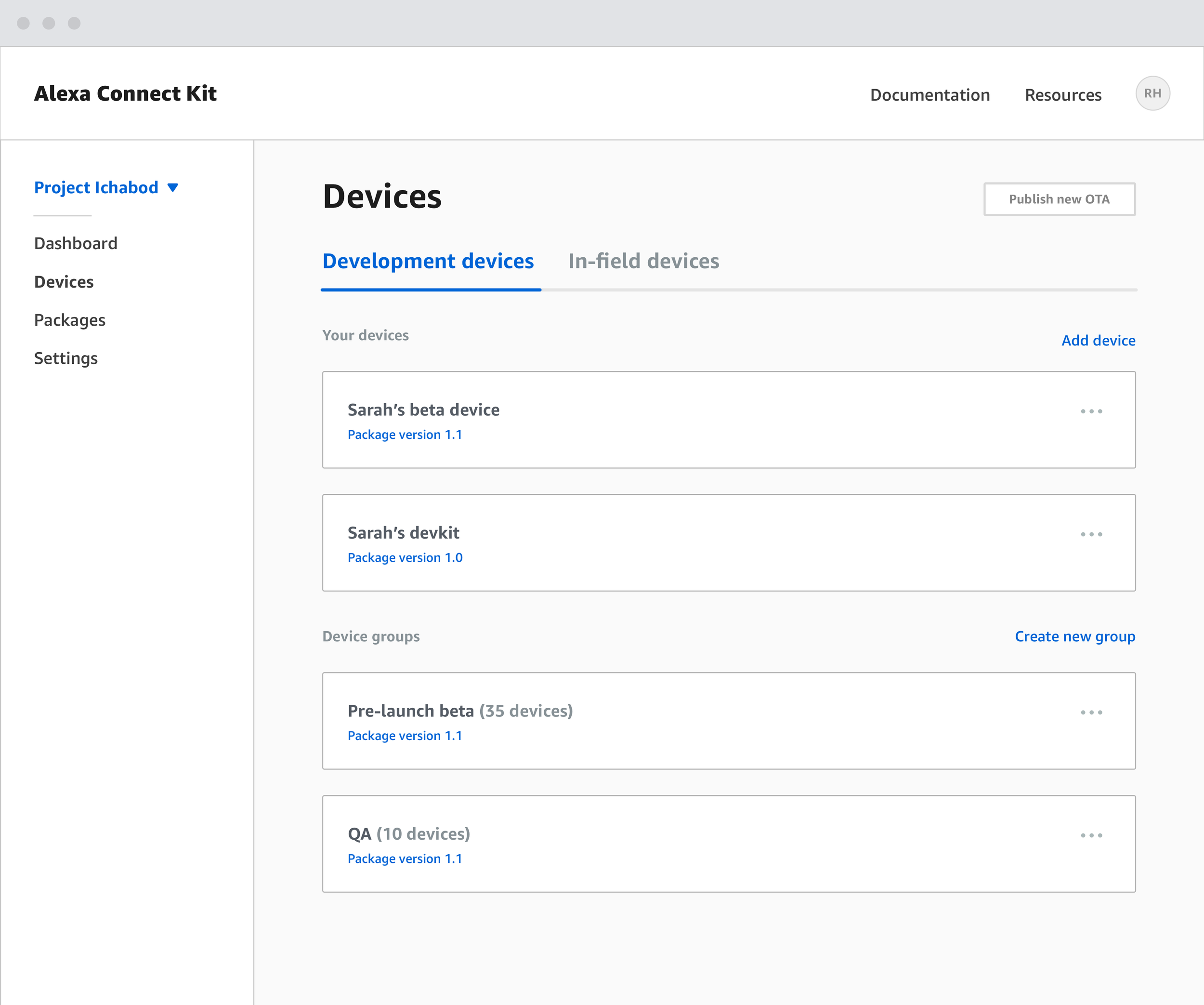 Information architecture devices view