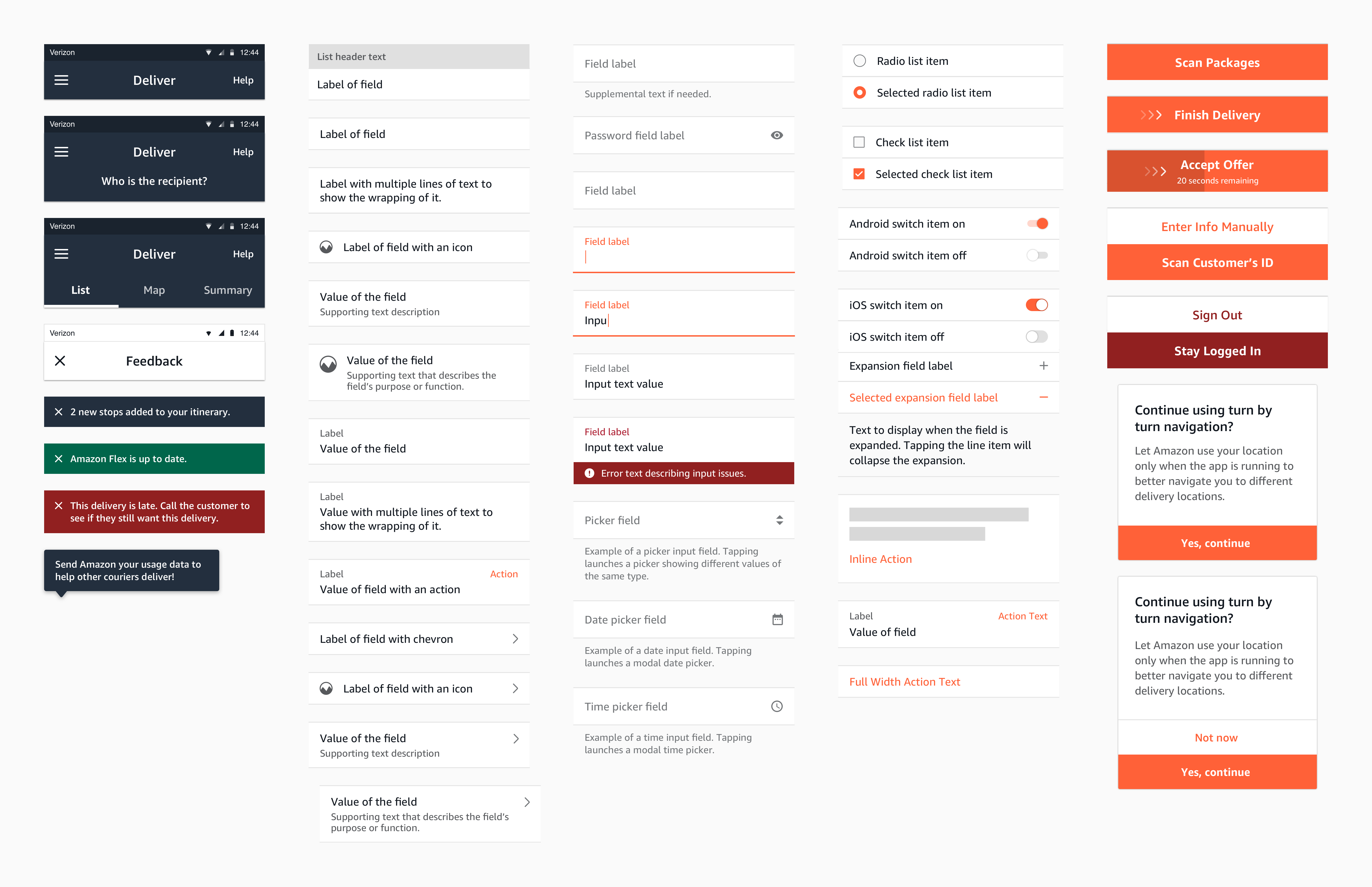 Delivery design system components